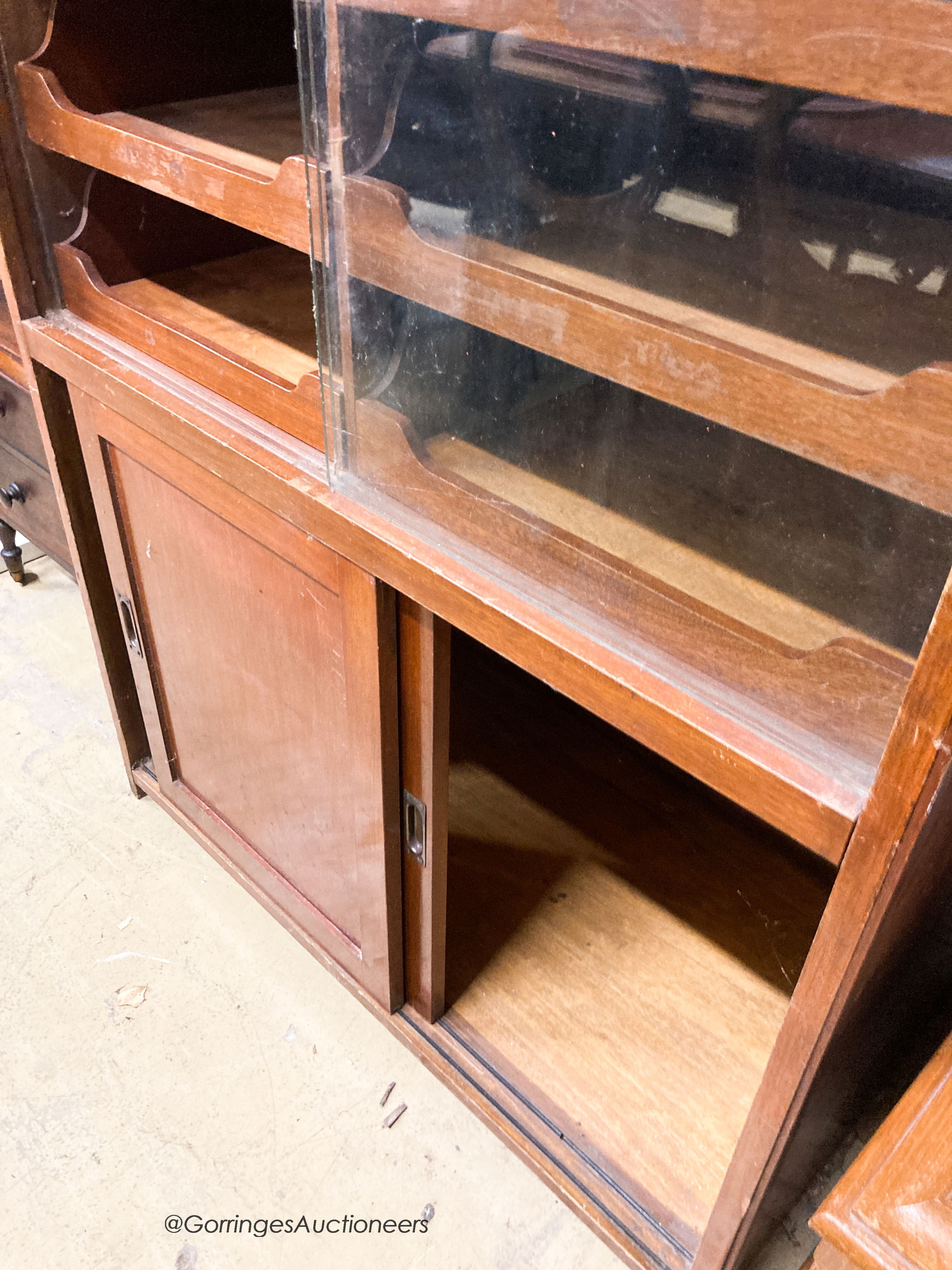 A mid century teak haberdashery cabinet, width 92cm, depth 50cm, height 194cm